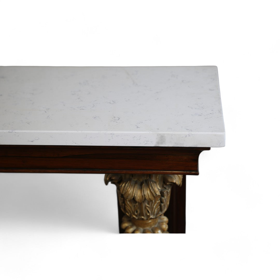 Regency English Mahogany Console with Stone Top