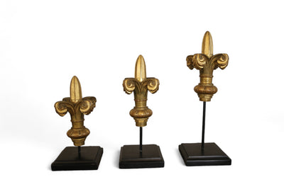 Set of Three Carved English Gilt Finials