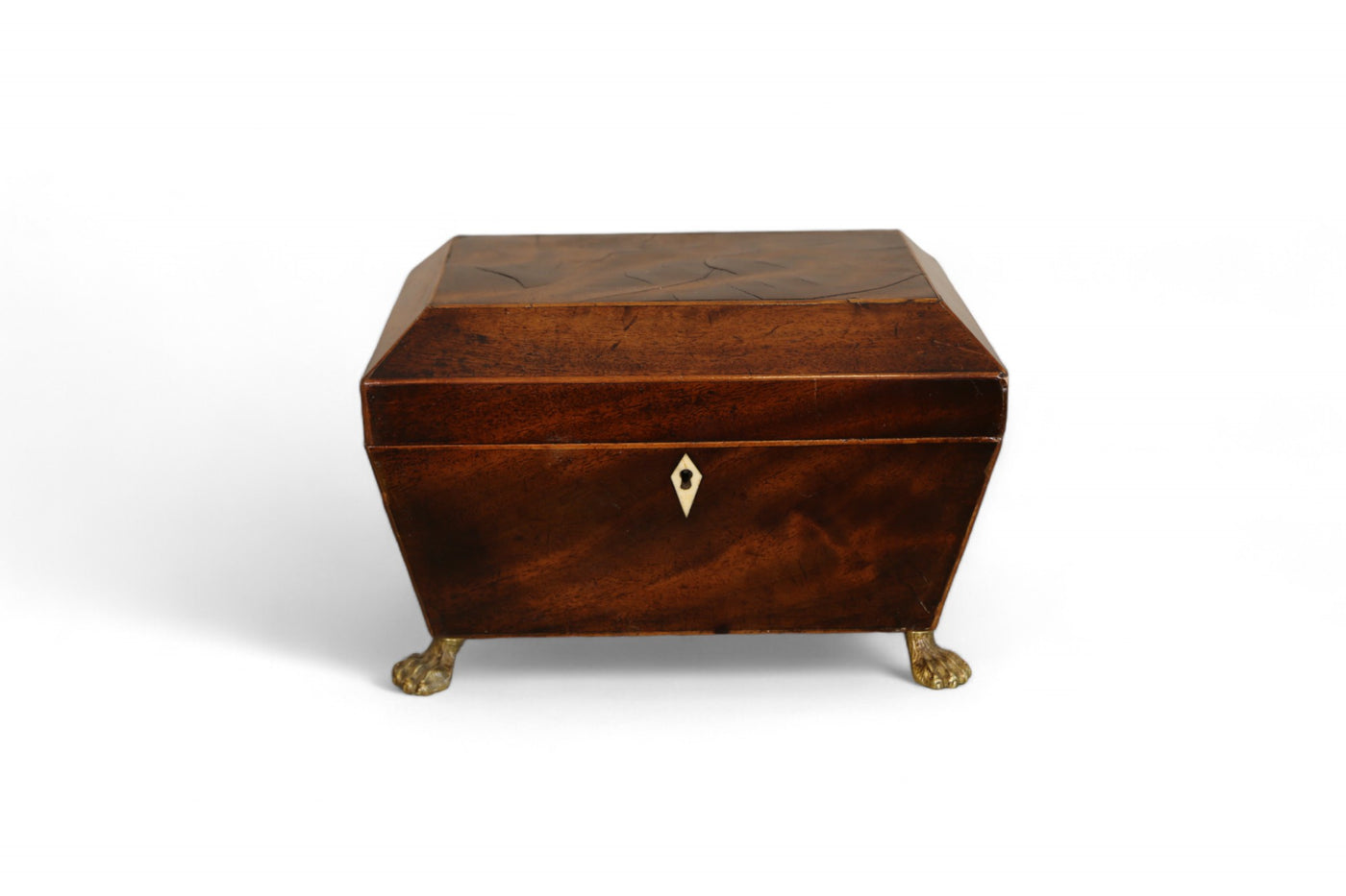 Mahogany Tea Caddy on Lion's Feet