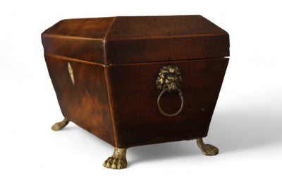 Mahogany Tea Caddy on Lion's Feet