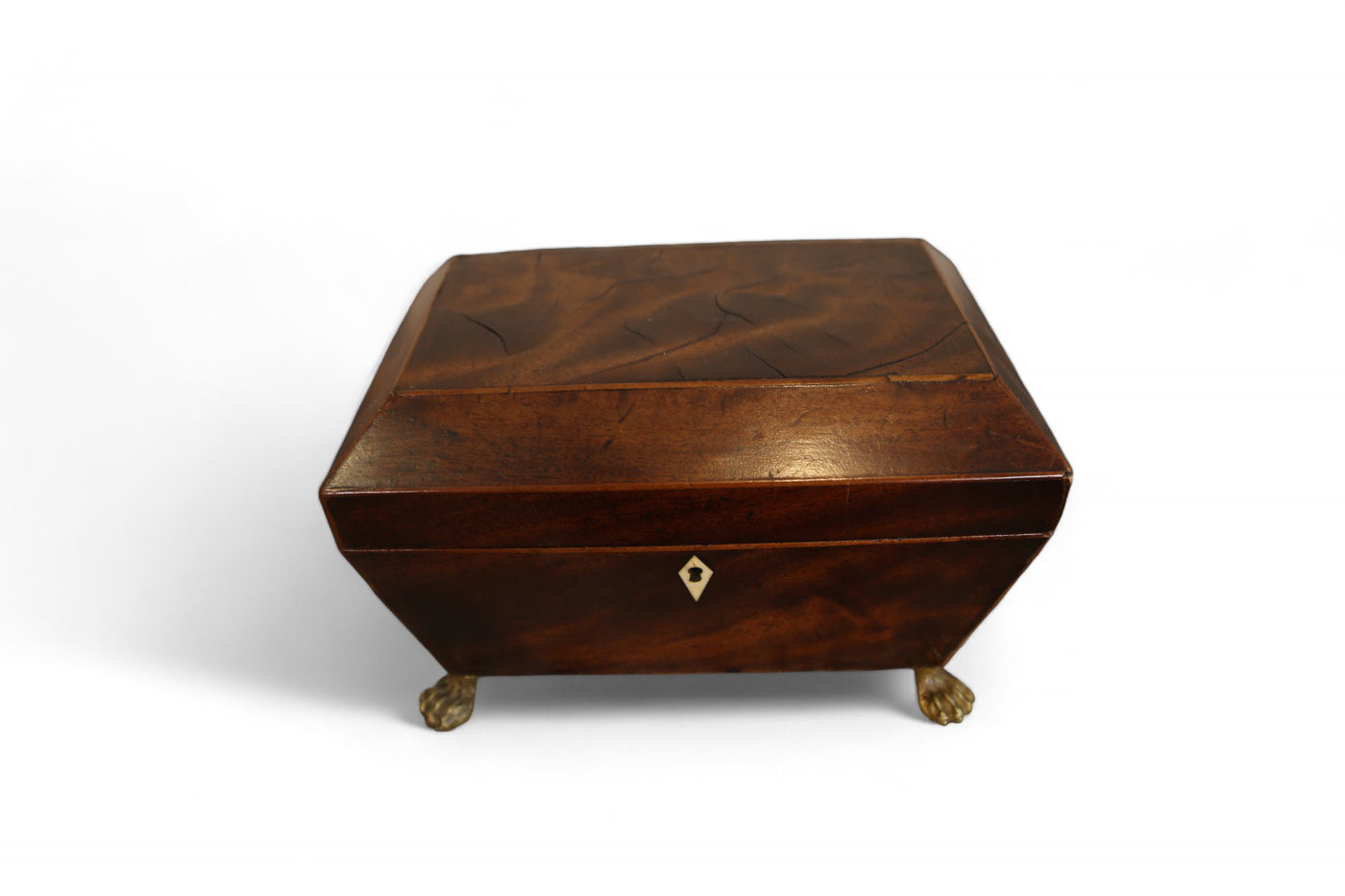 Mahogany Tea Caddy on Lion's Feet