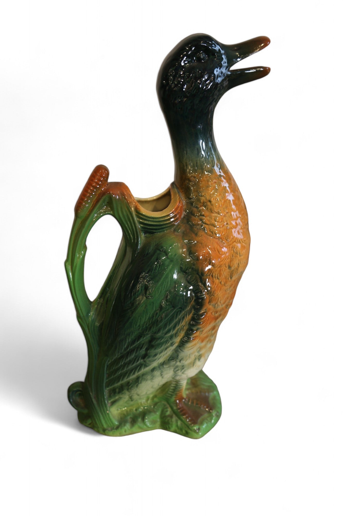 French Majolica Duck Pitcher