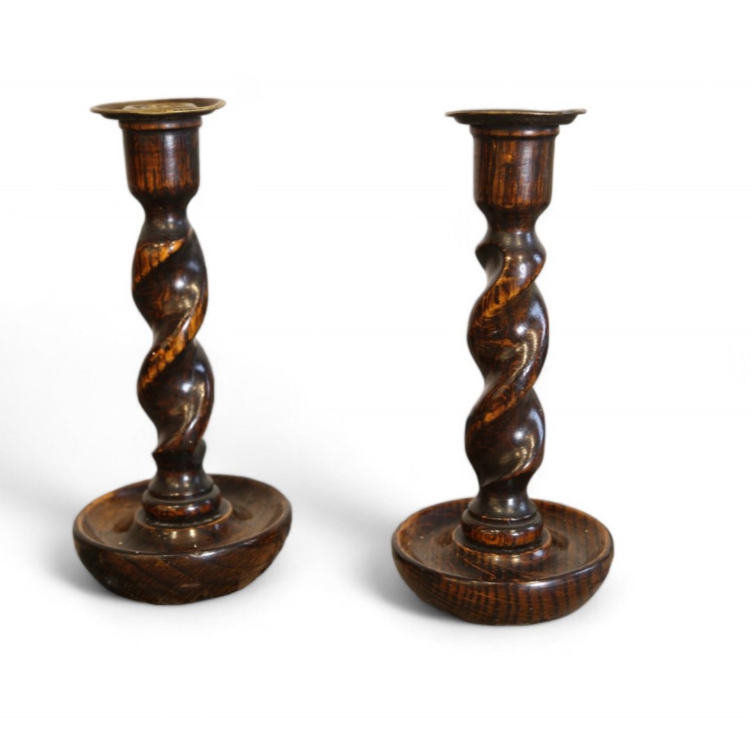 Pair of Barley Twist Candlesticks