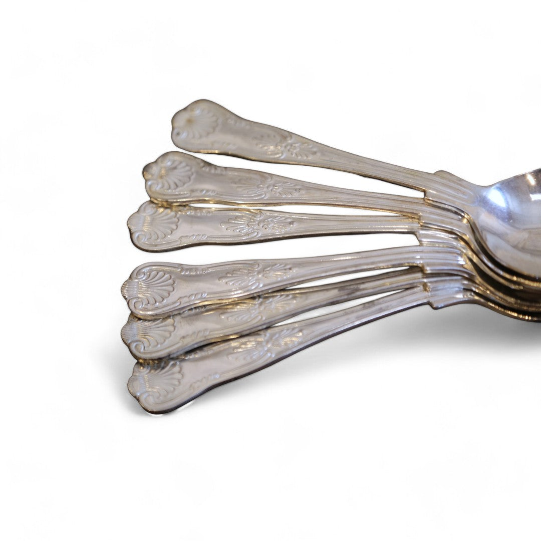 Set of Six Silverplate Soup Spoons