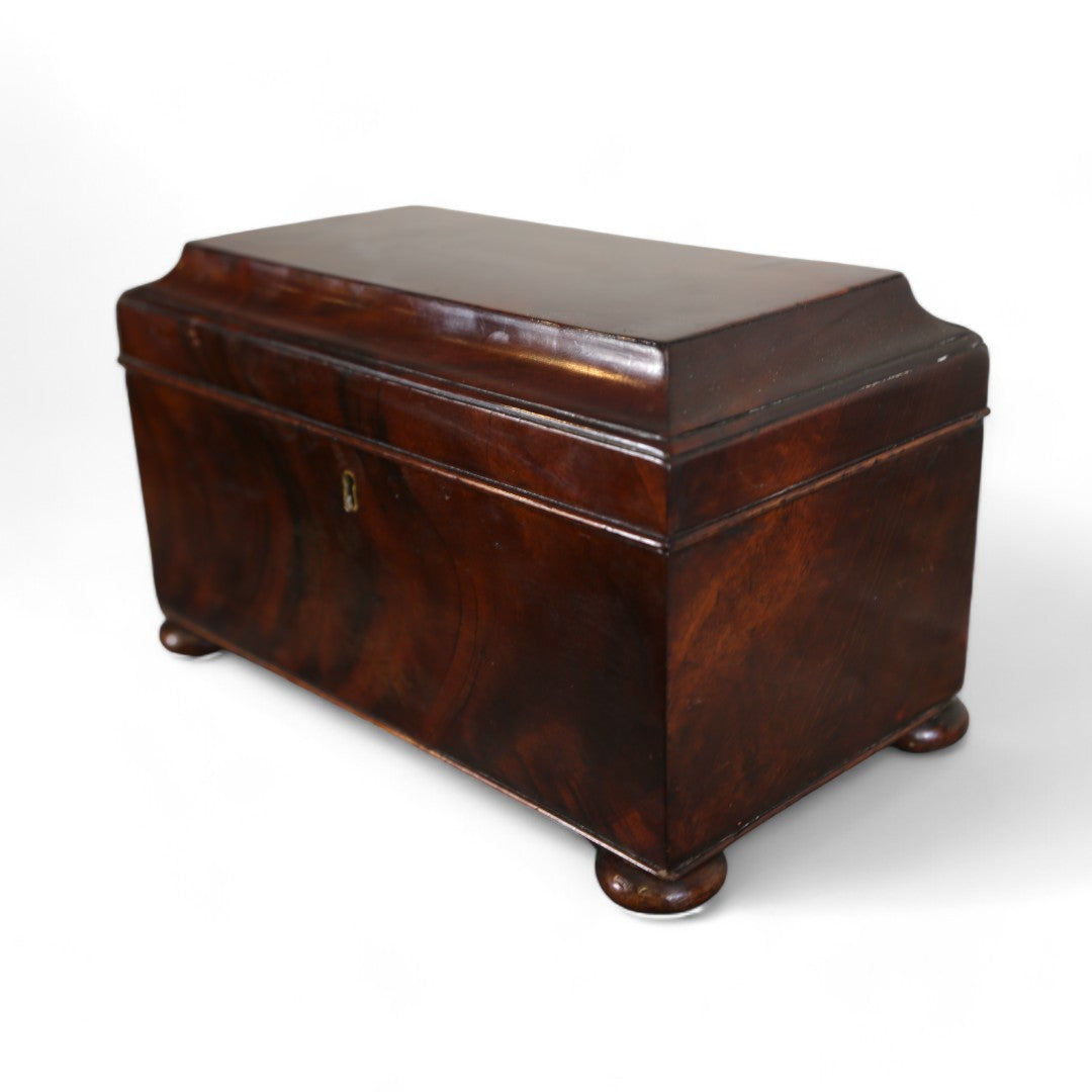 Mahogany Three Compartment Tea Caddy