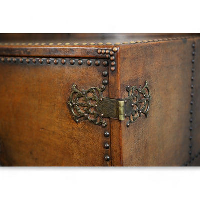 Leather Sideboard on Carved Oak Stand