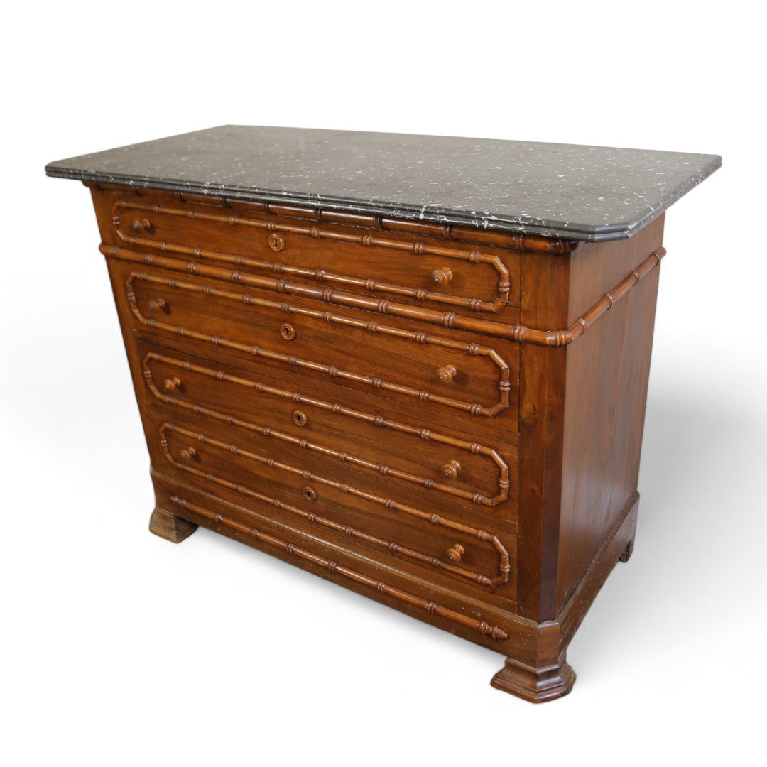 Marble Top Bamboo Chest