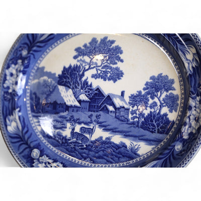 Blue & White Fallow Deer Wedgewood Platter