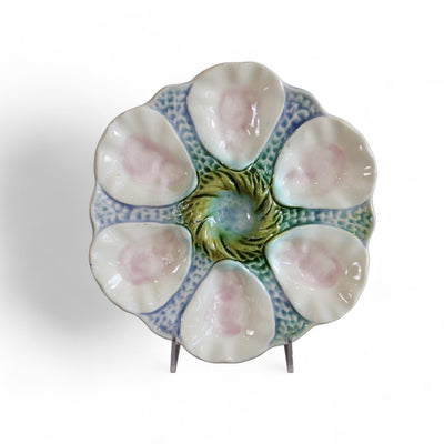 Pair of Majolica Oyster Plates