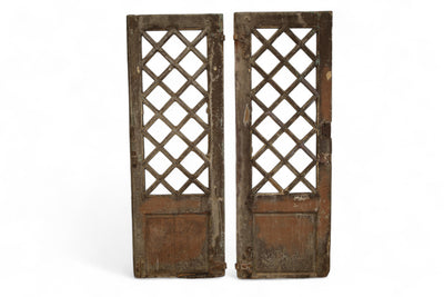 Pair of Fretwork French Painted Doors